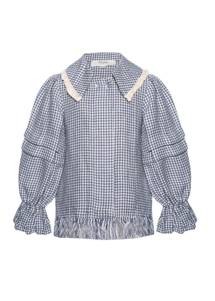 Checkered linen blouse - BURNET