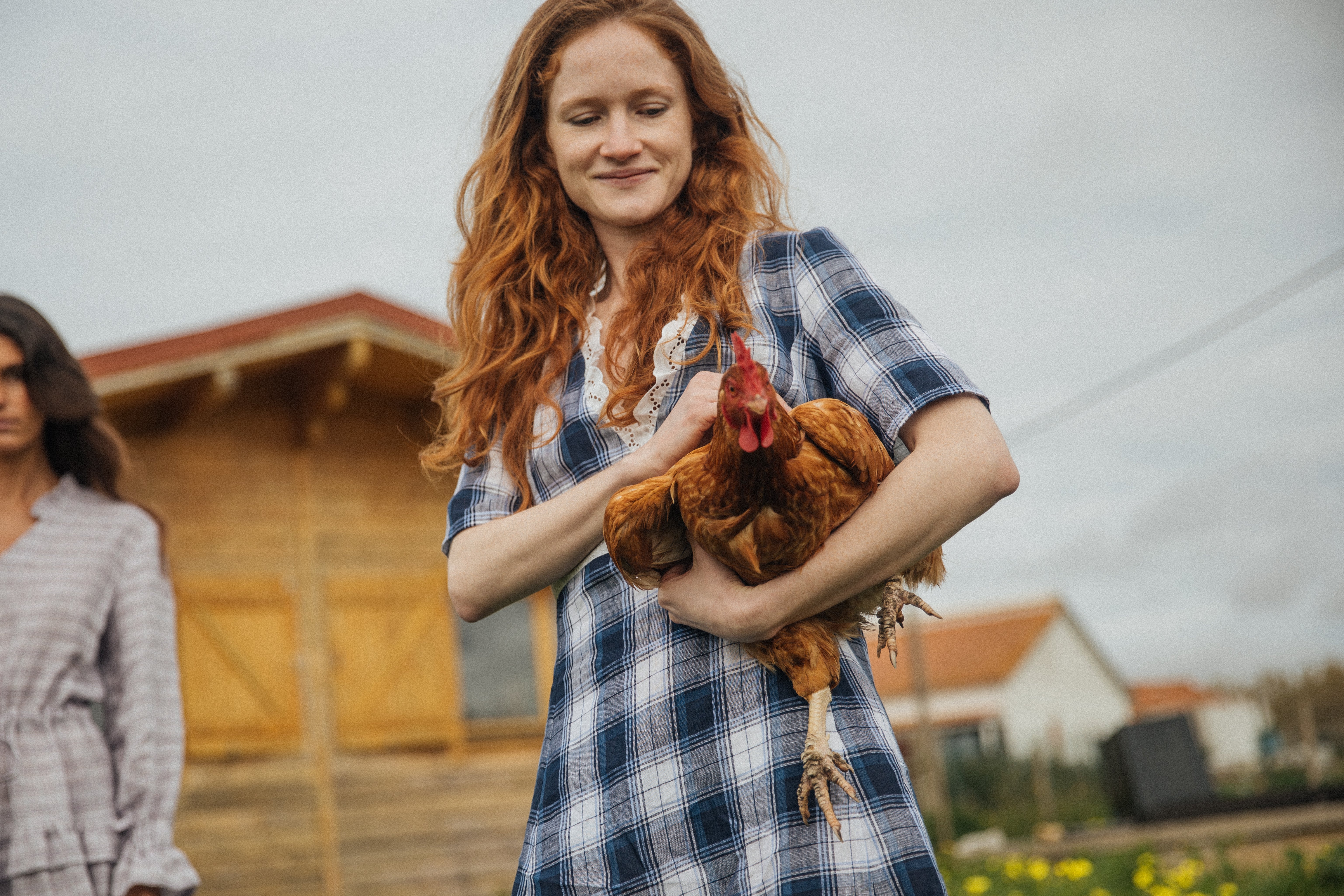 Checkered linen dress - CAMILLE