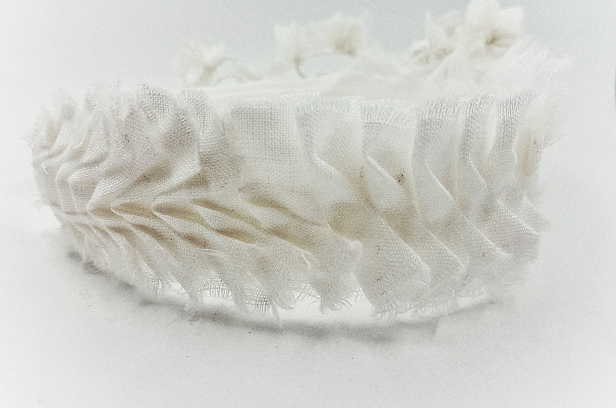 Linen and Silk Satin Gardenia Headband