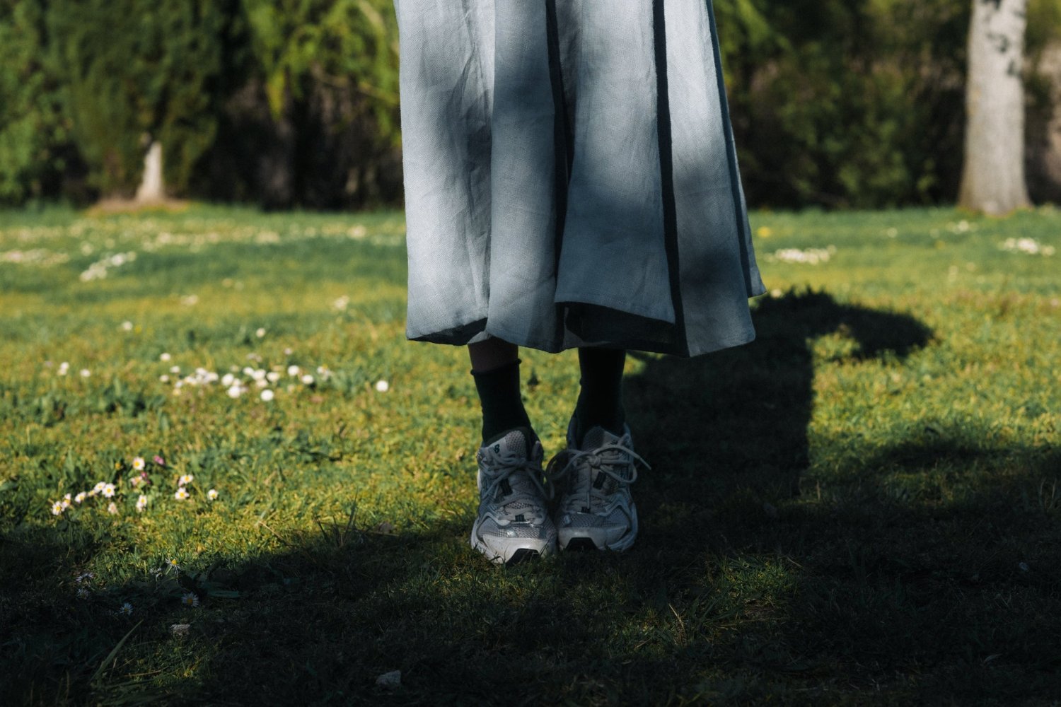 Long linen ocean blue dress - CLARABELLE