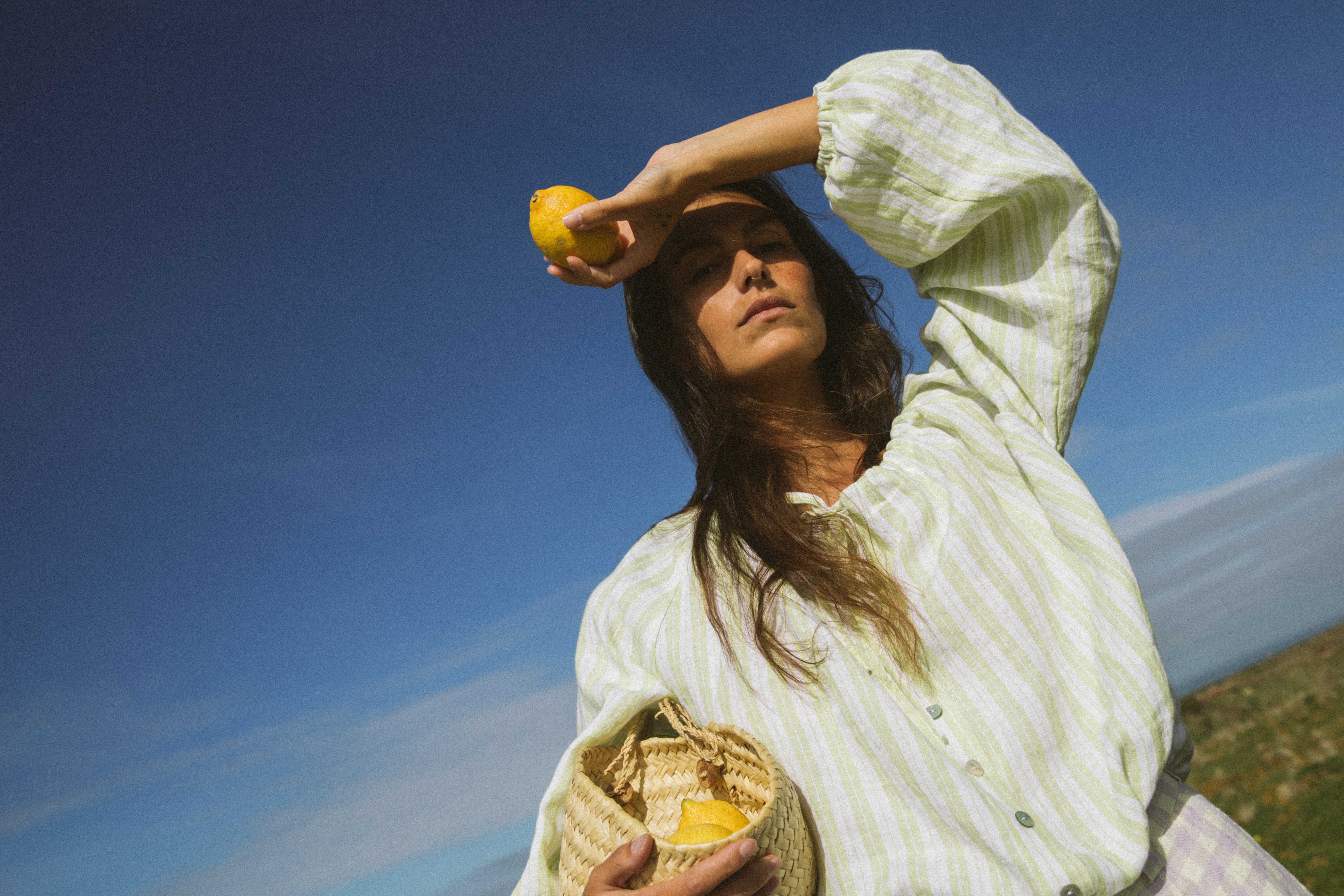 Striped linen blouse