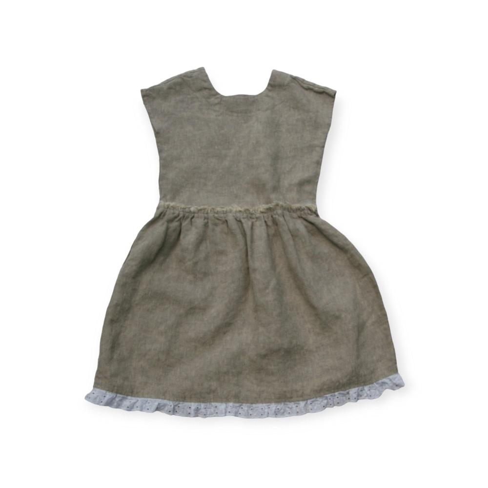 Natural linen girl's dress - BARBORA