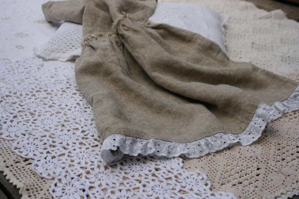 Natural linen girl's dress - BARBORA