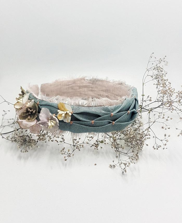 Silk flower headband - A GLIMMER OF THE  WATER