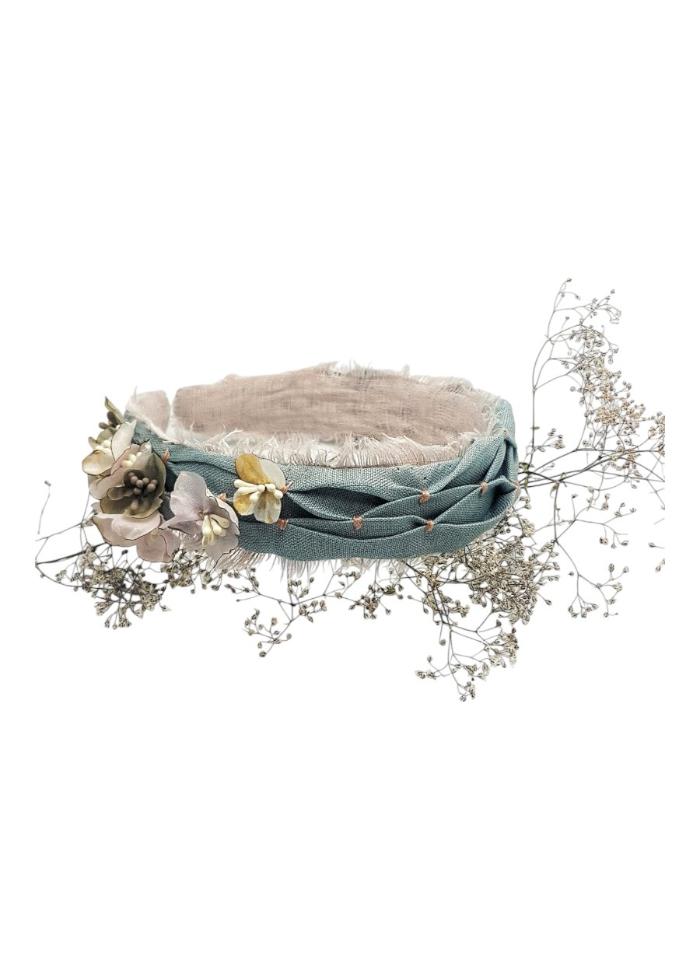 Silk flower headband - A GLIMMER OF THE  WATER