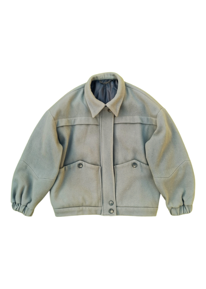 Taupe wool bomber jacket AGOTA