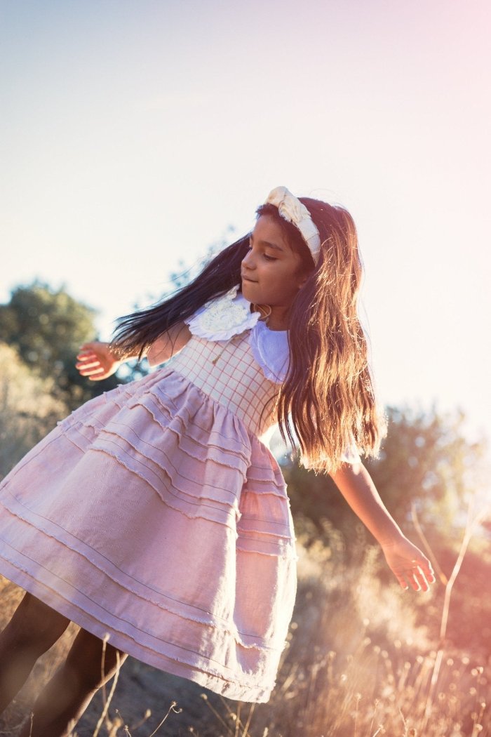 Unique girl's linen dress - ANGELA