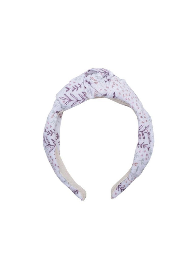 Wide soft floral cotton headband