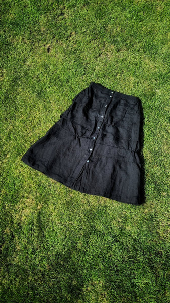 Black linen skirt - CELINE - MajulaHandmade