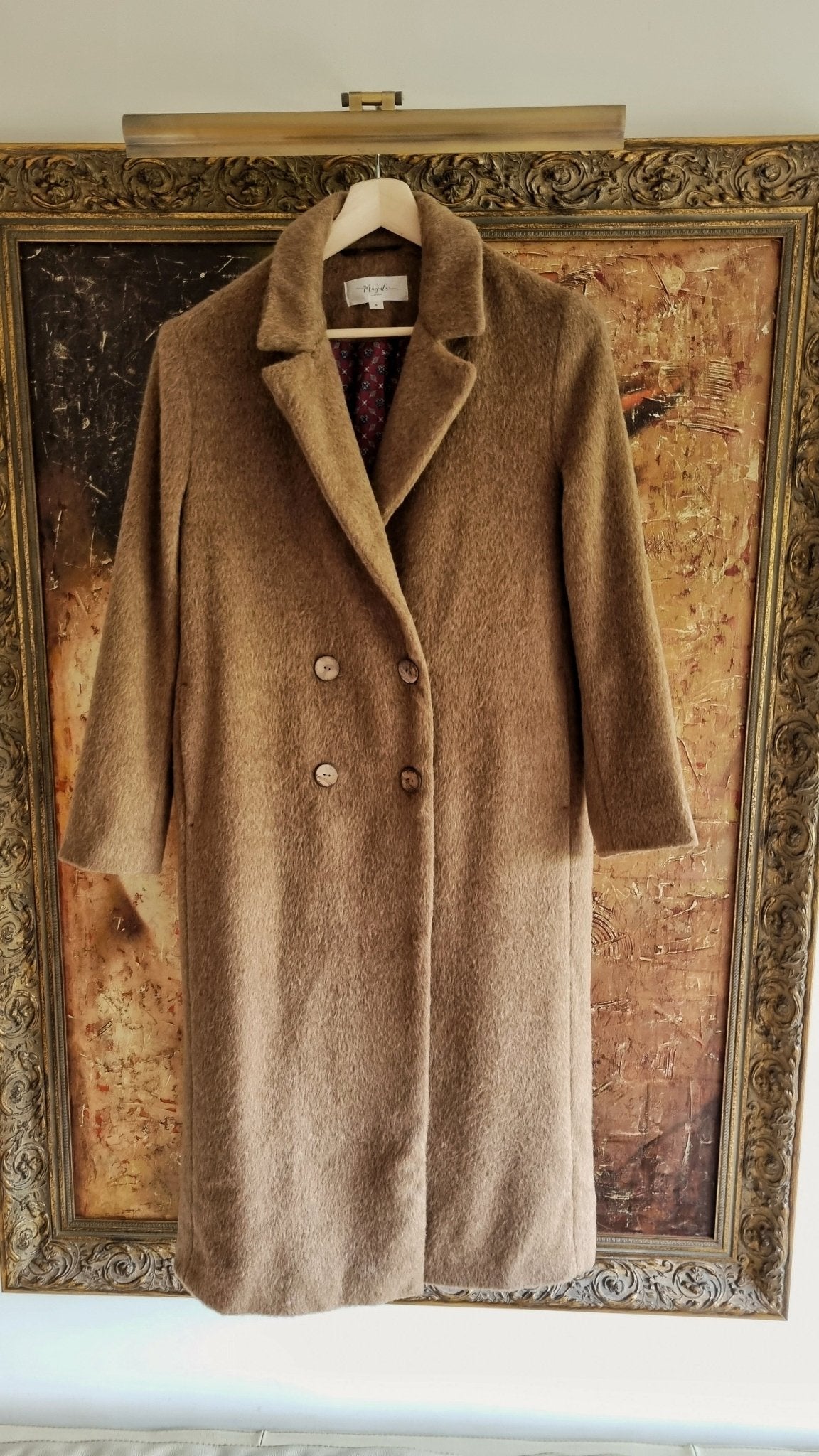 Camel long wool coat