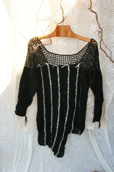 Crocheted unique design blouse - SPIDOLA - MajulaHandmade