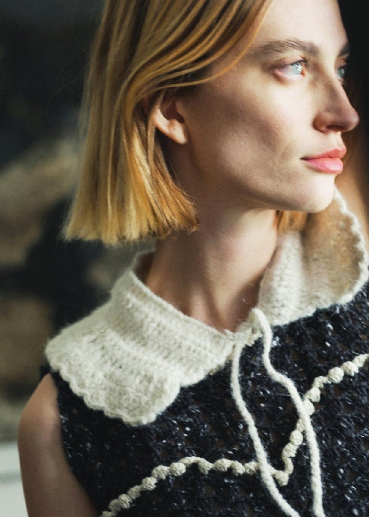 Crocheted wool collar -DEKLA