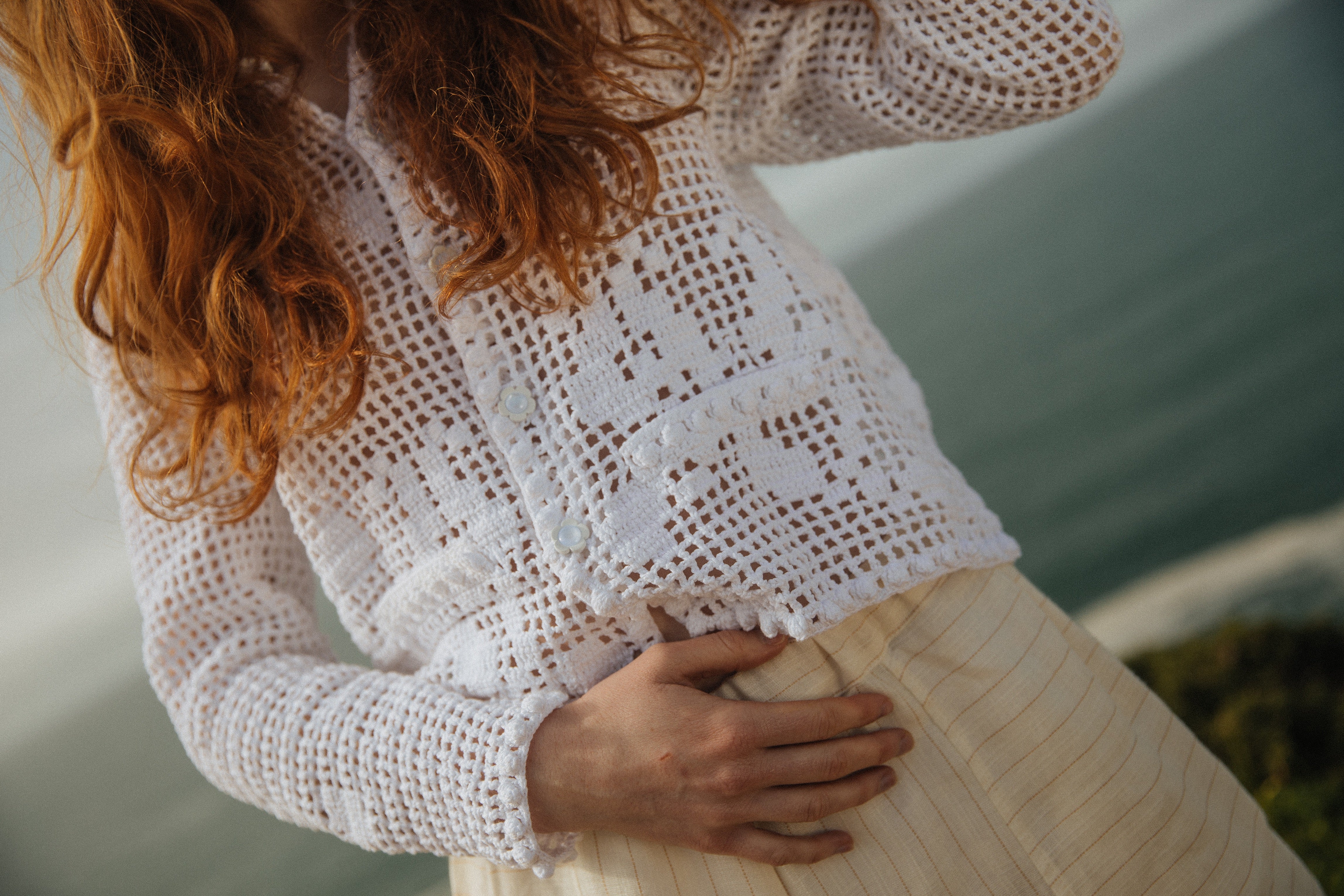 Crocheted cardigan - TULIPS