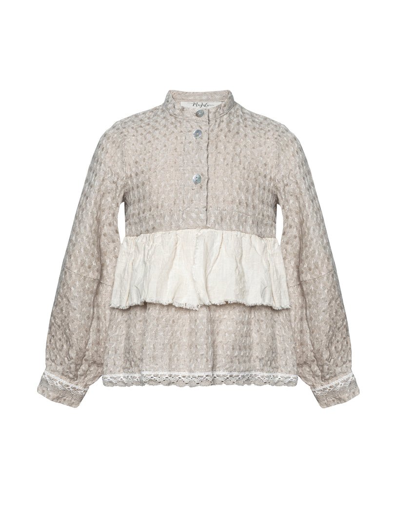 Romantic girl's linen blouse - DILL