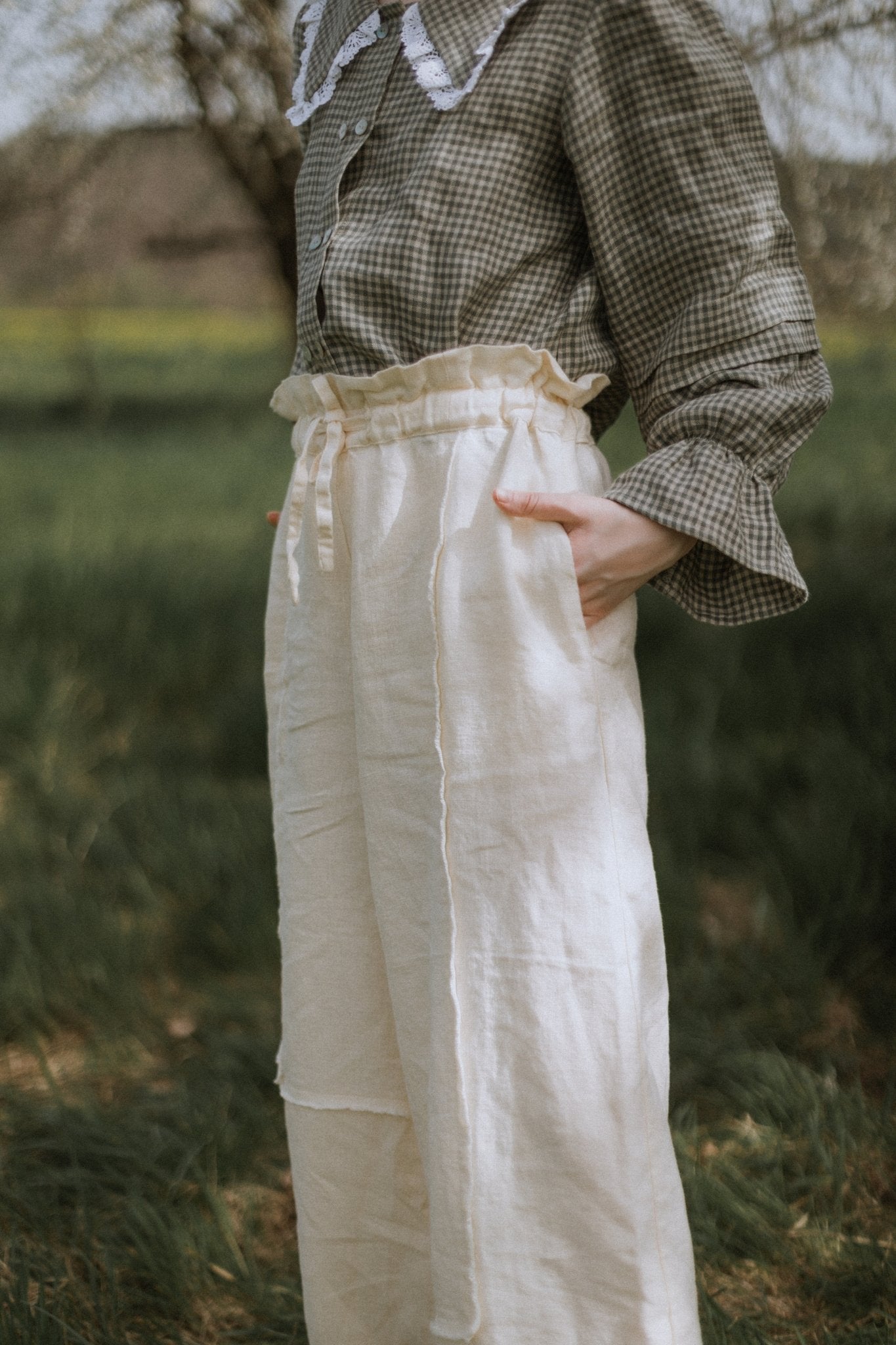 Elastic waist linen pants  - SANDY