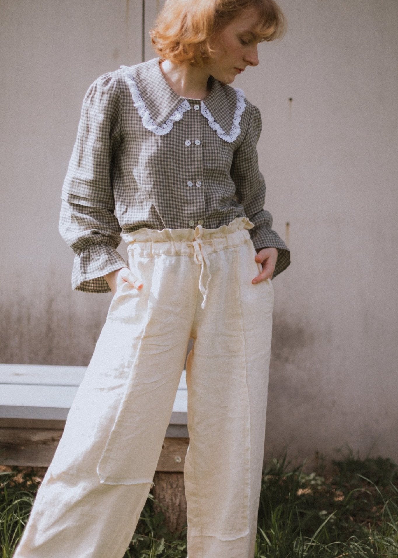 Elastic waist linen pants  - SANDY