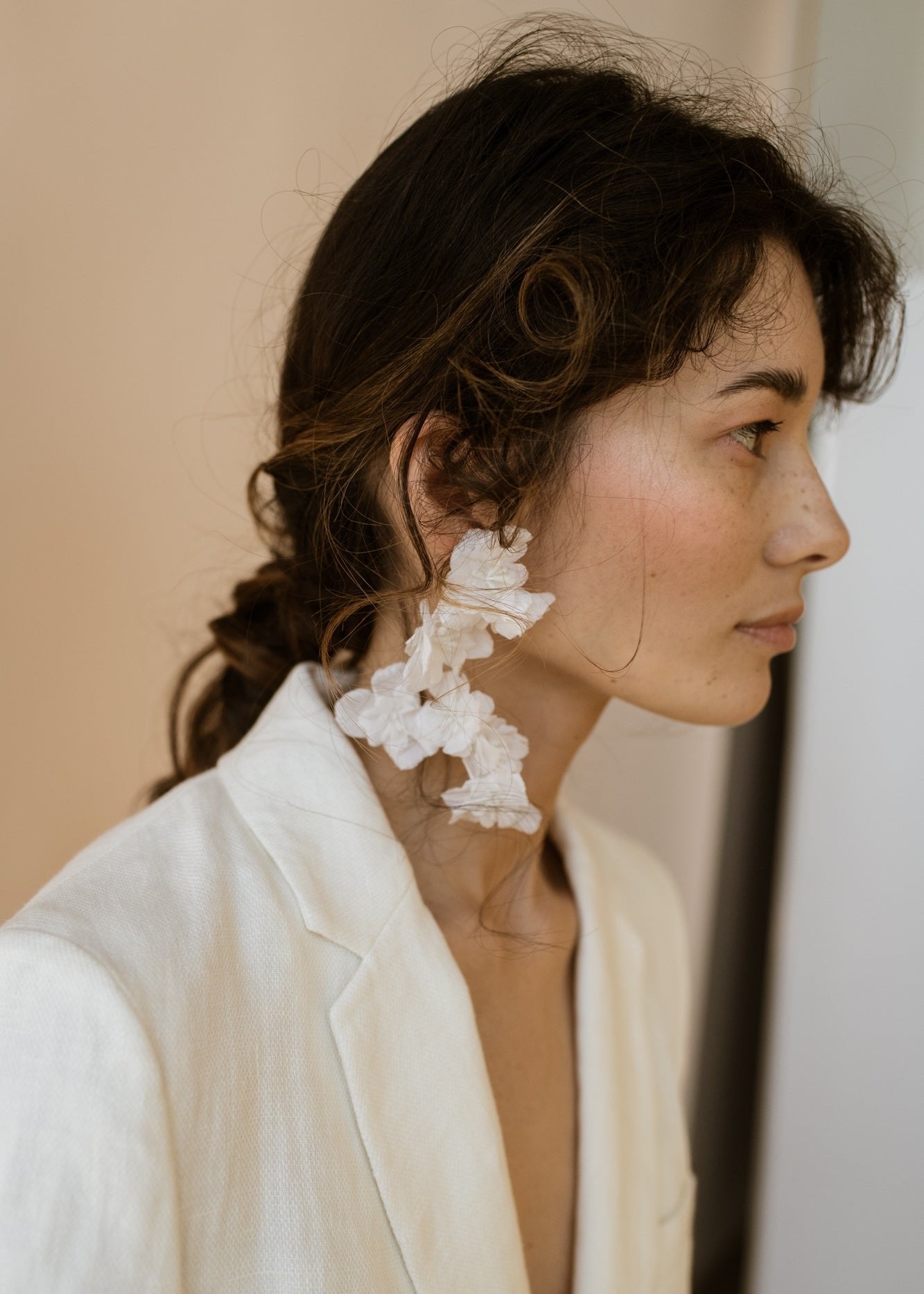 Silk Gardenia Flower earrings