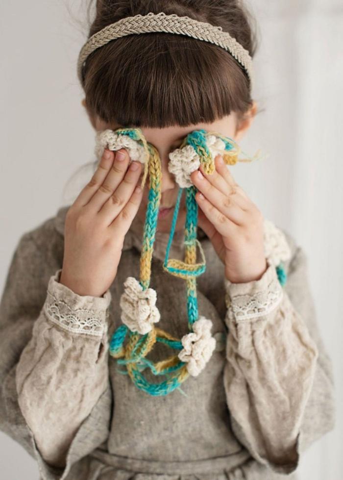 Narrow woven linen headband