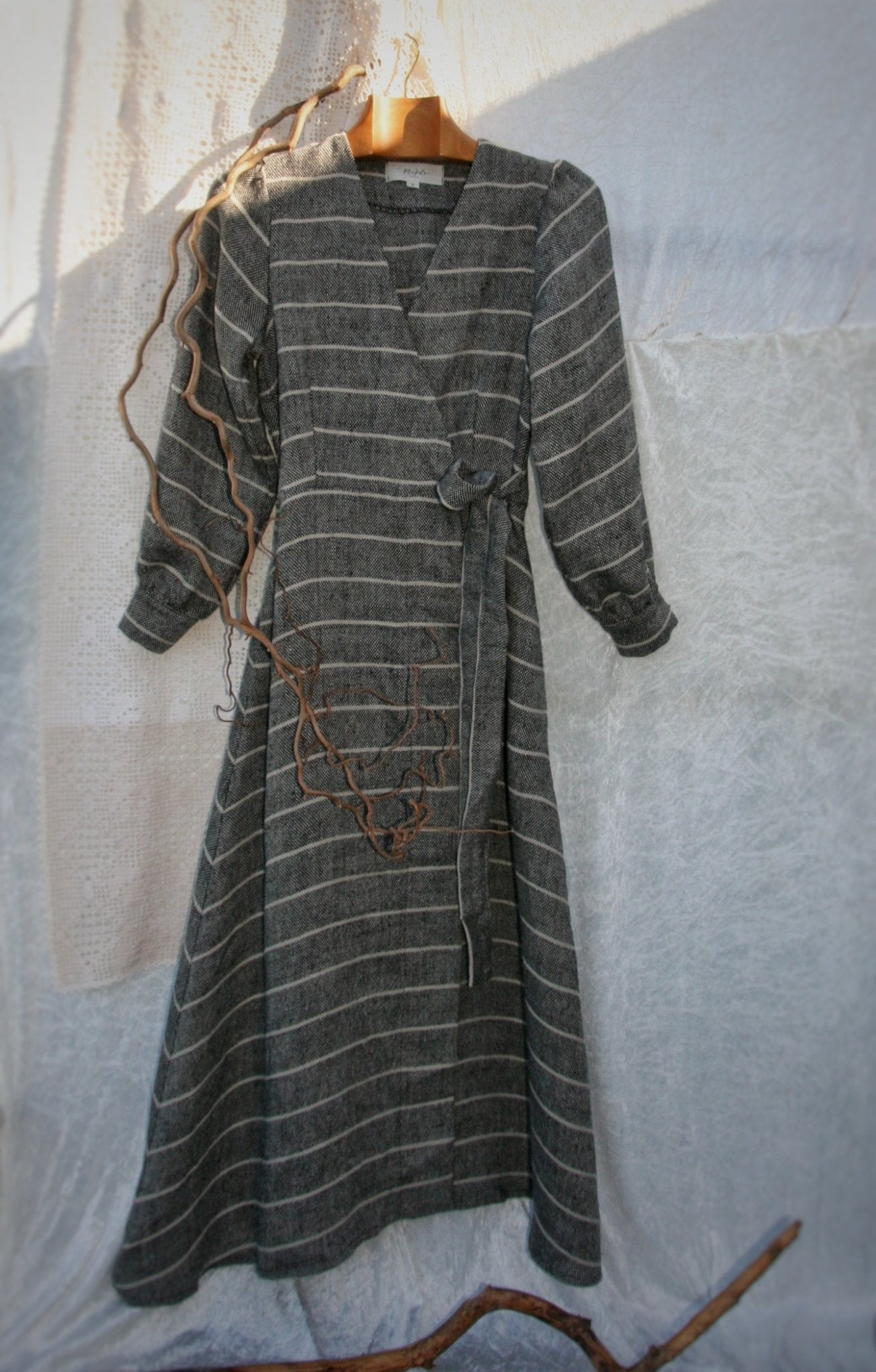 Heavyweight long linen dress - KOTRYNA