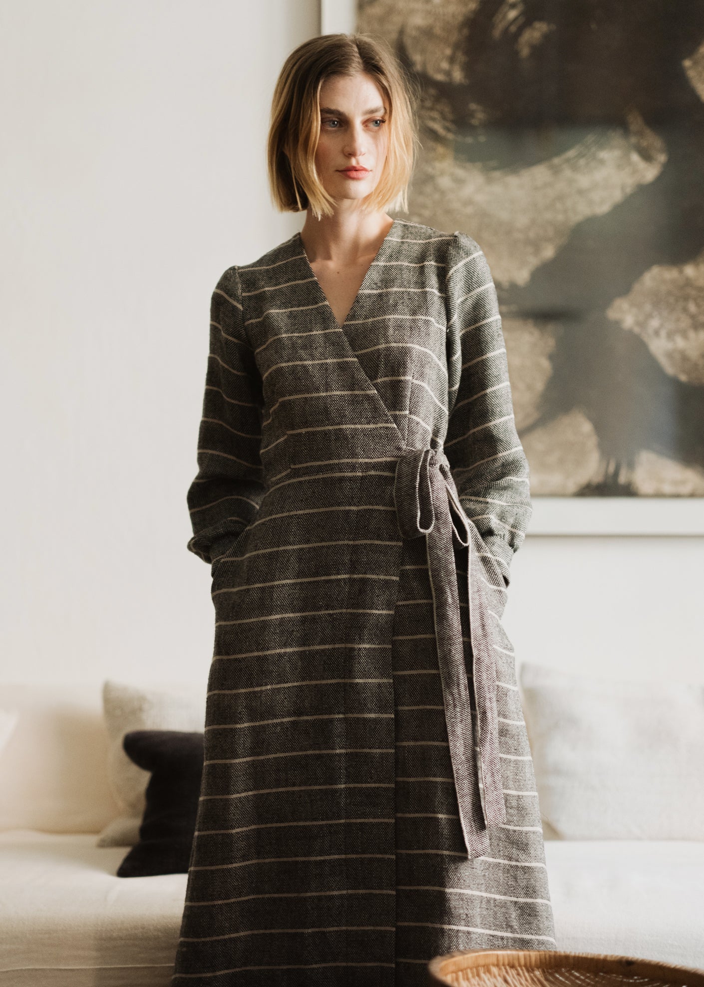 Heavyweight long linen dress - KOTRYNA