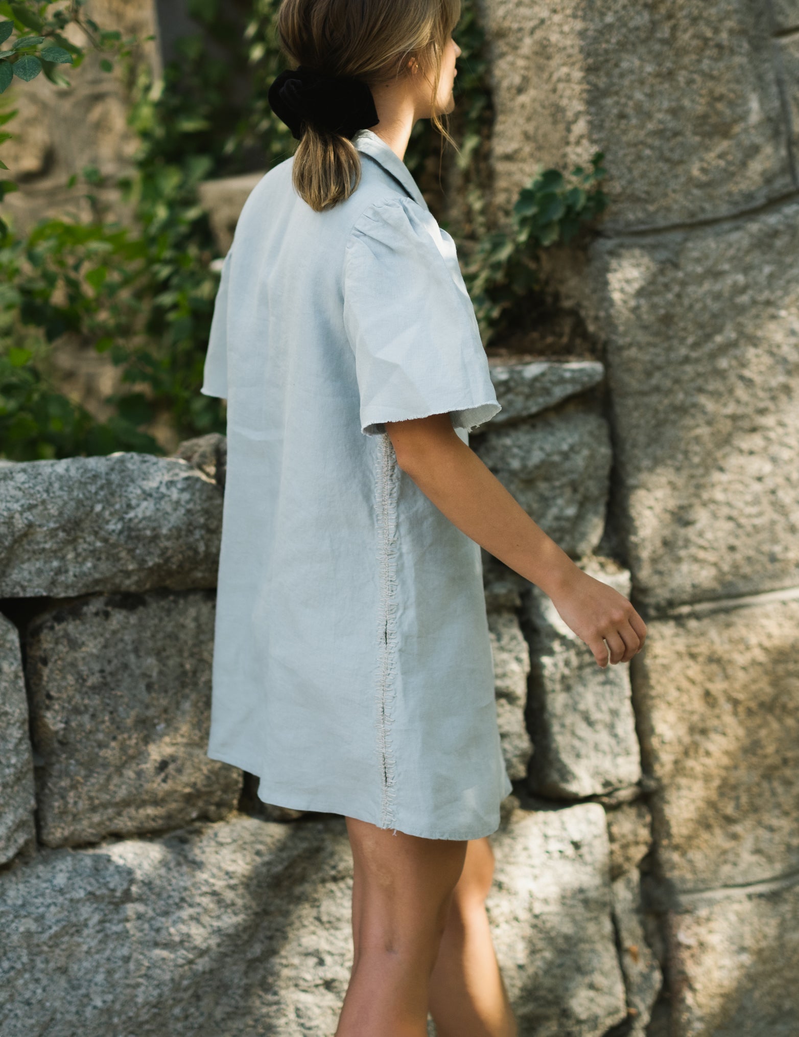 Retro Romantic Mini Shirt Dress - IVY