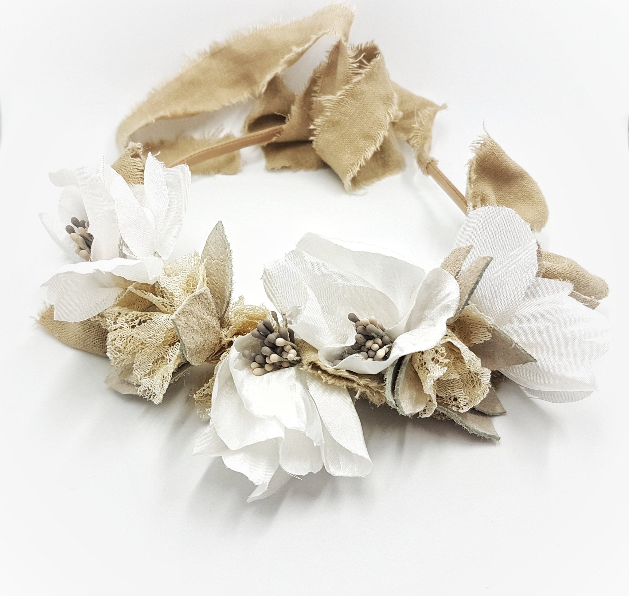 Delicate silk flower headband - LIGHT FIELDS