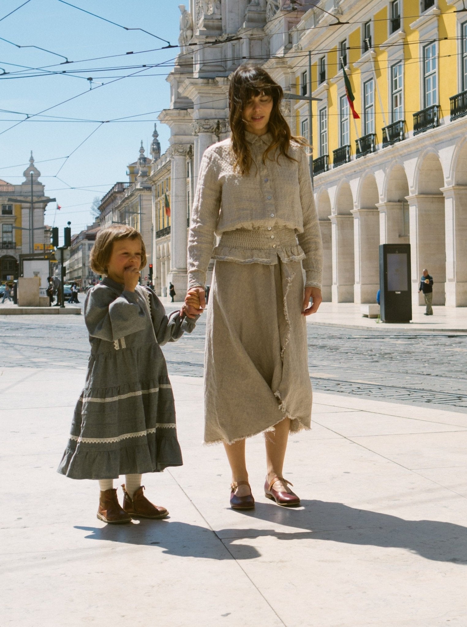 Wrap Midi Length Linen Skirt - OKES