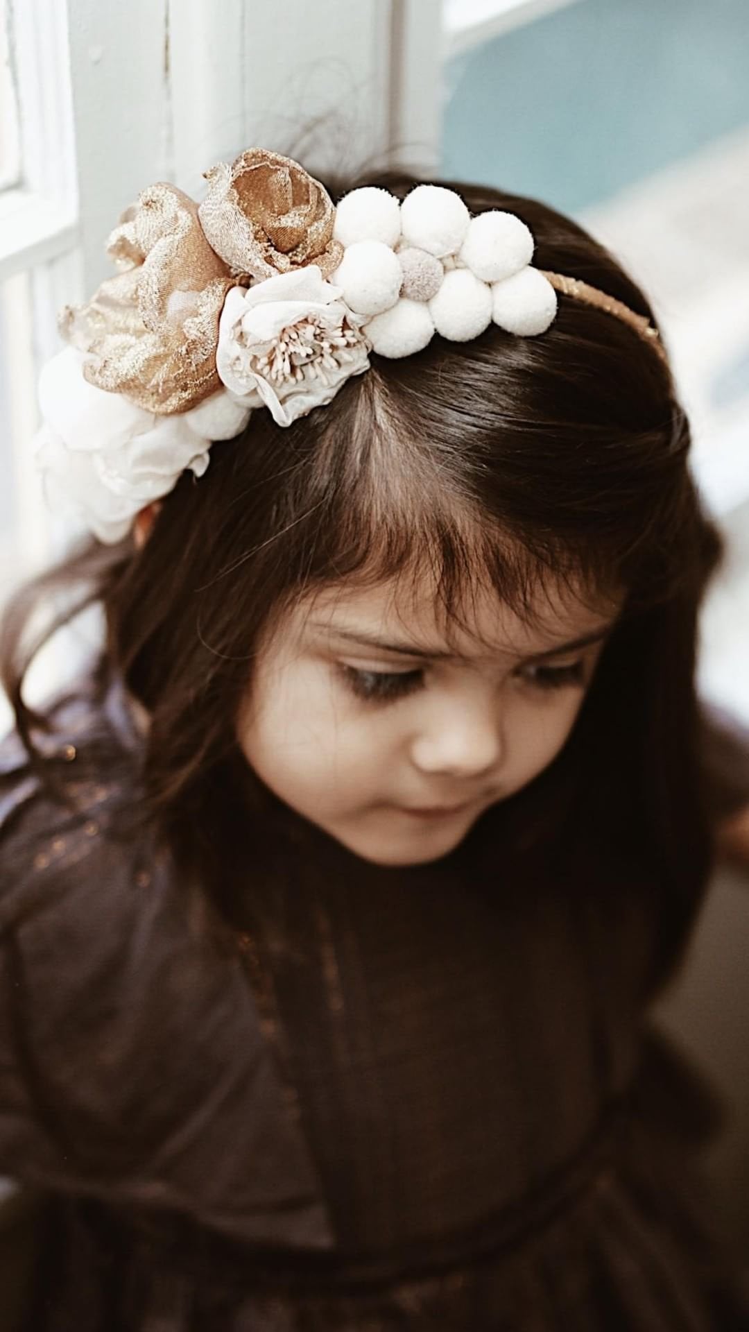 Princess pom poms headpiece