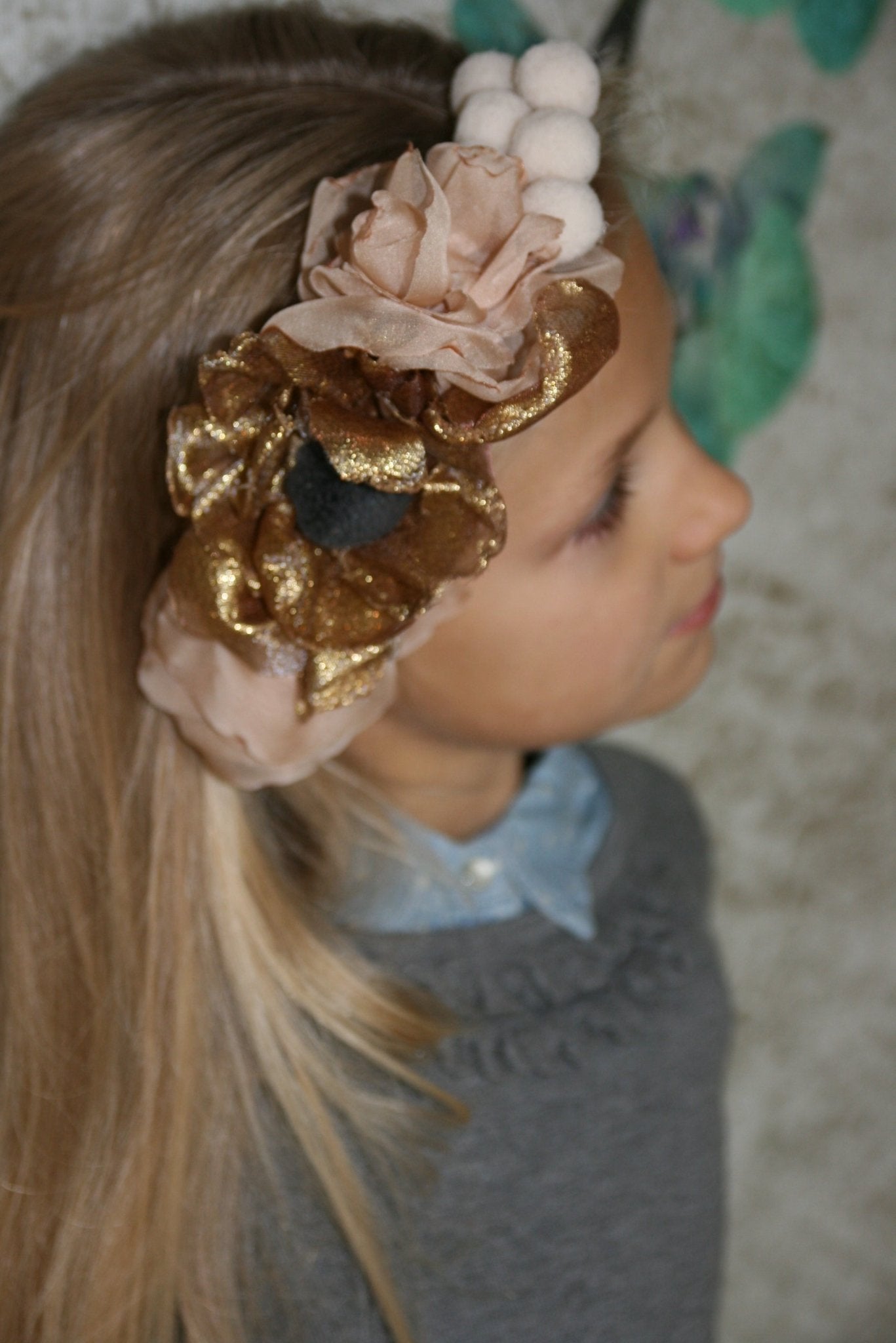 Princess pom poms headpiece