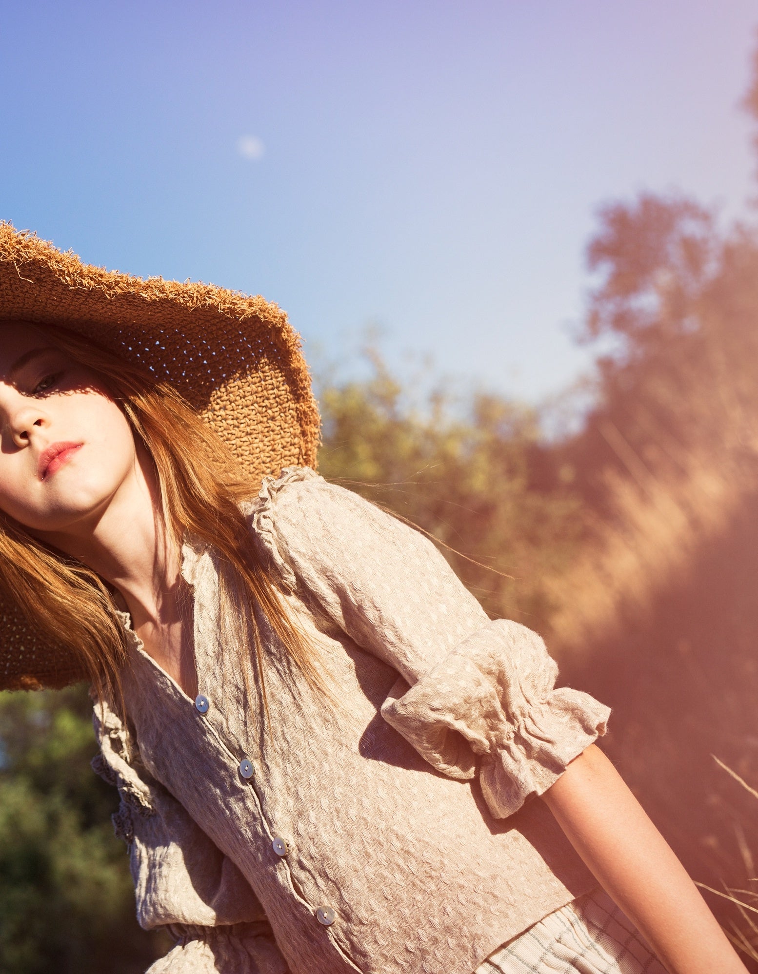 Natural linen blouse - ROYA