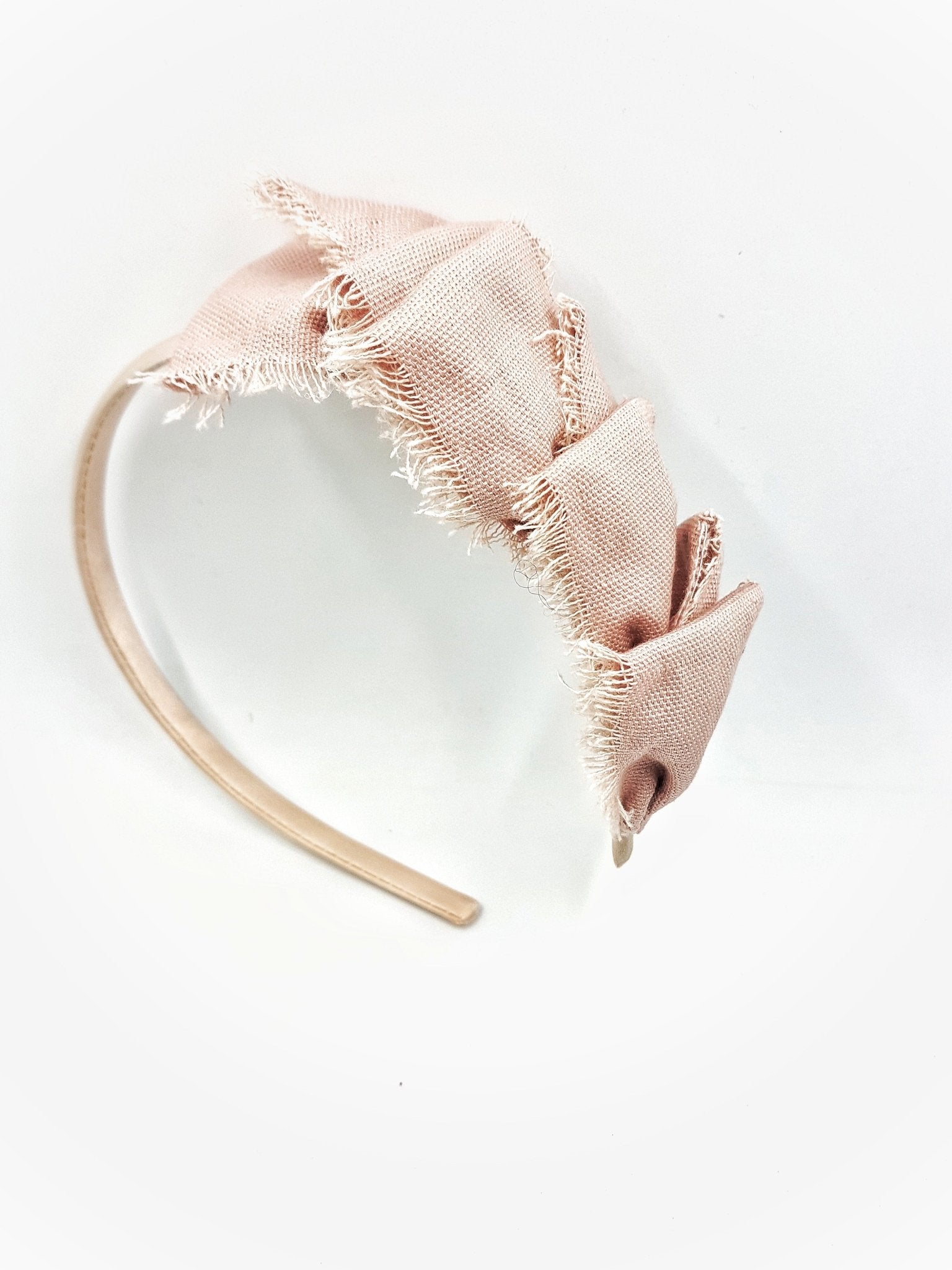 Shabby linen bows headband