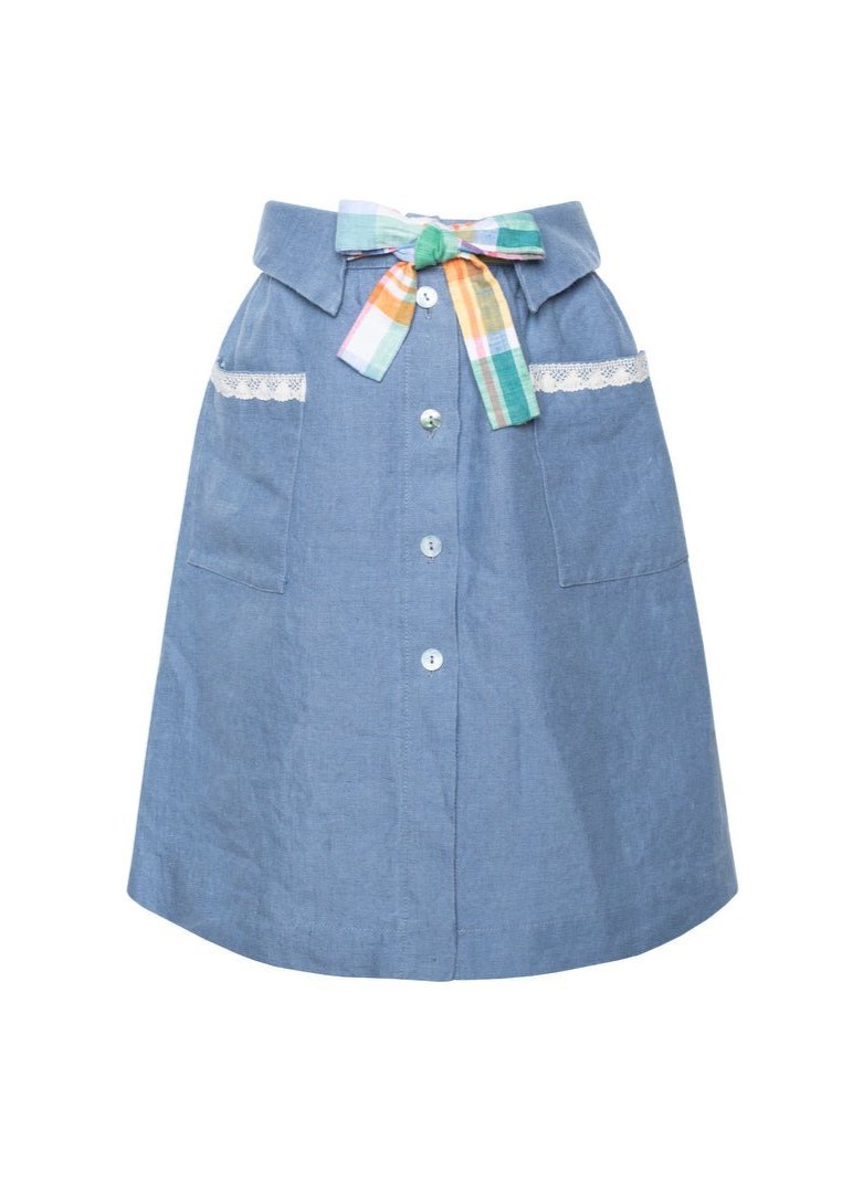 Retro-inspired girl's skirt - SKY