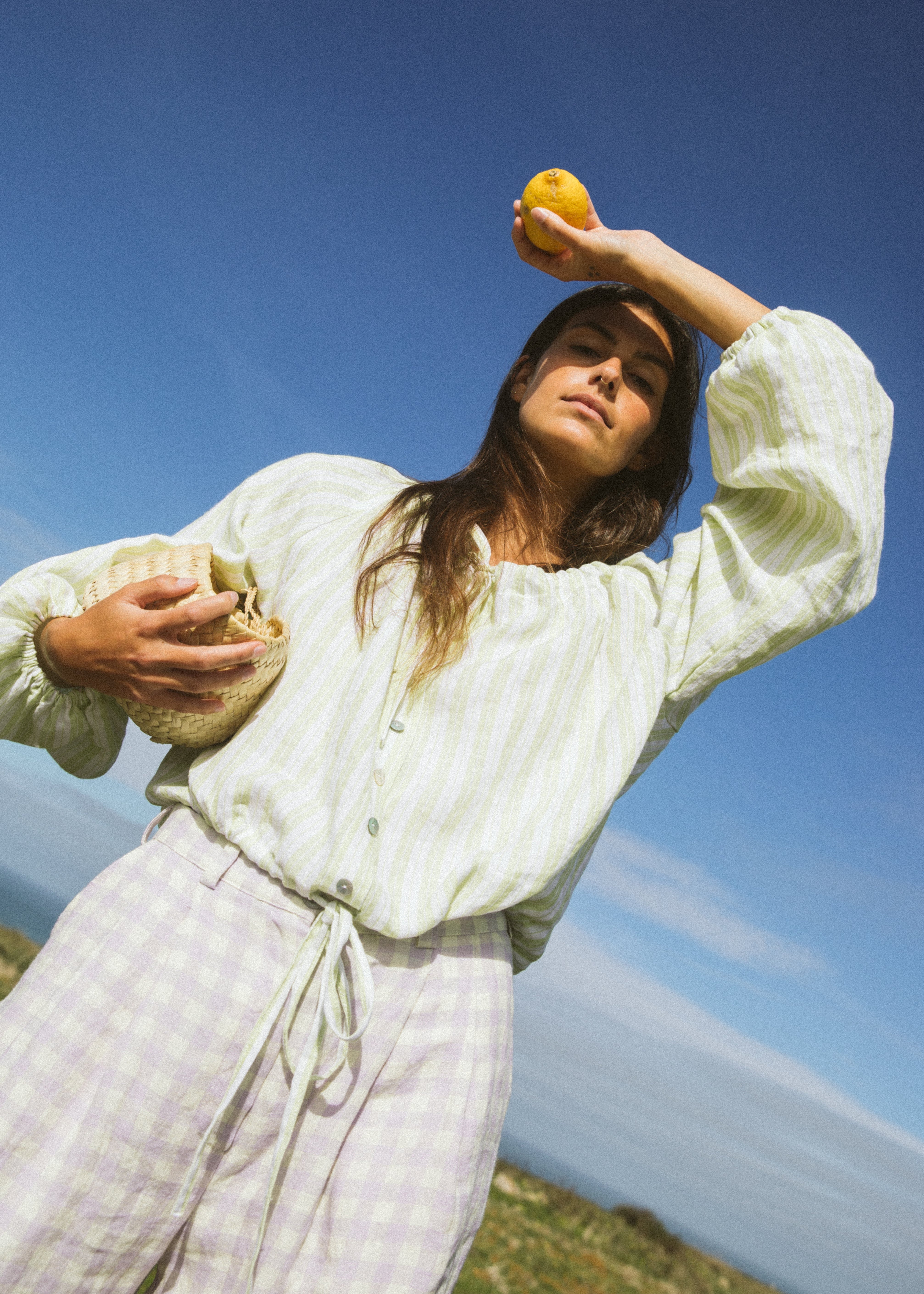 Striped linen blouse