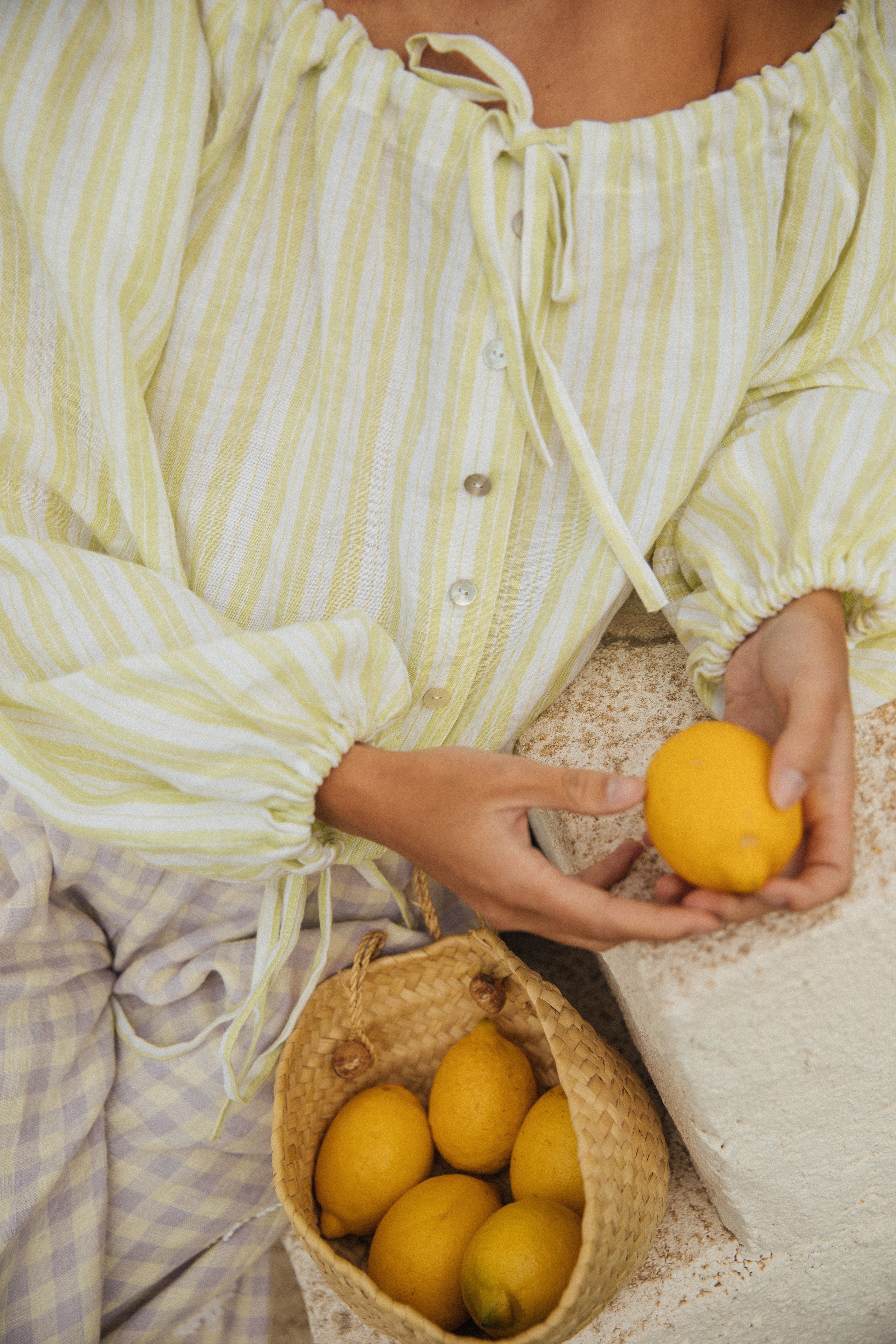 Striped linen blouse