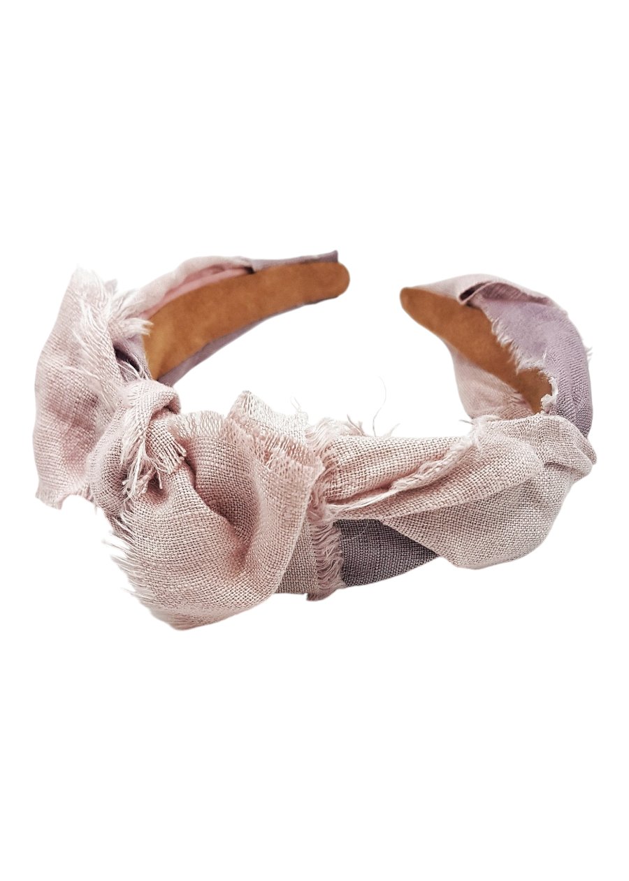 The shabby bow linen headband