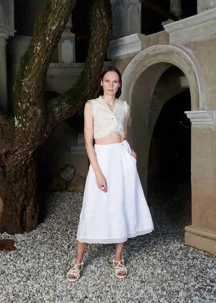 White linen skirt - MILLIE - MajulaHandmade