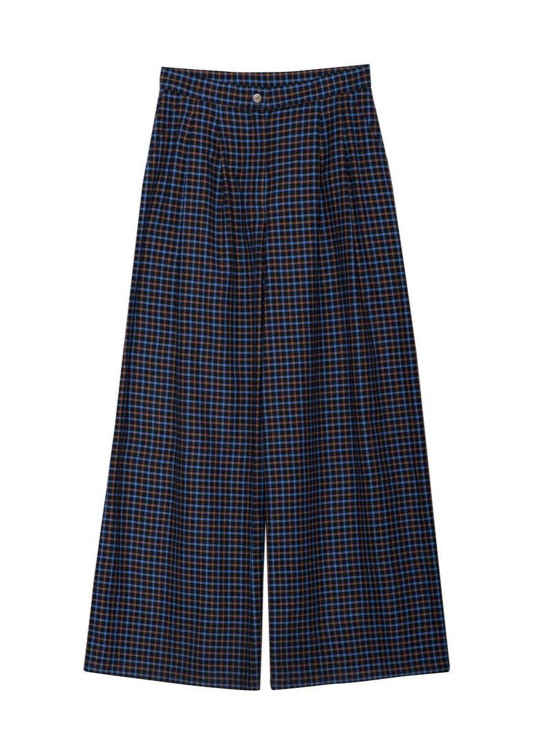 Wide leg plaid pants -NAGI