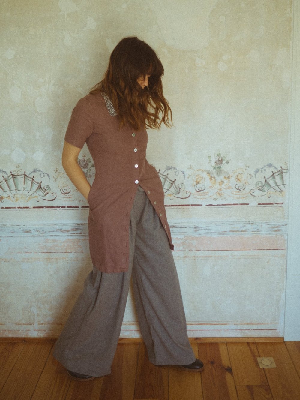 Wide leg wool pants - NAGI